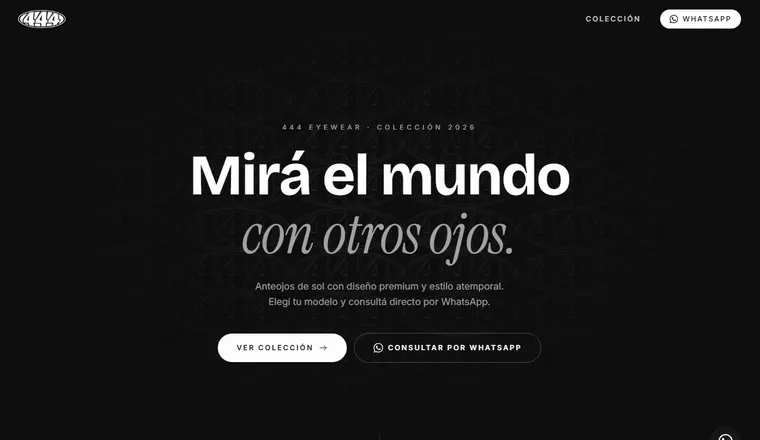 Portada del sitio de 444 Eyewear